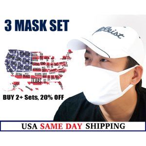 FDA Approved White Cotton Mask | Triple Layer Soft